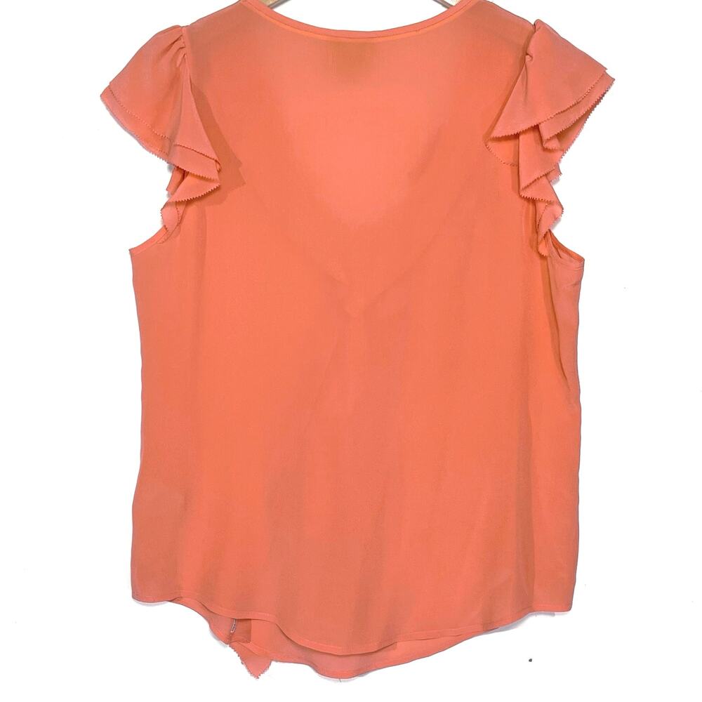 ANTHROPOLOGIE MAEVE Silk Ruffle Short Sleeve Blouse size 4 - Picture 3 of 3